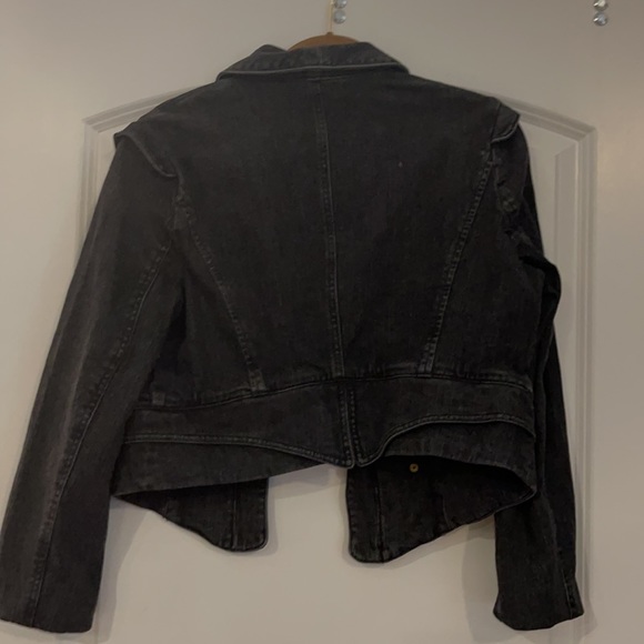 Apostrophe Stone Washed Open Front Distressed Jacket Large - Picture 4 of 4